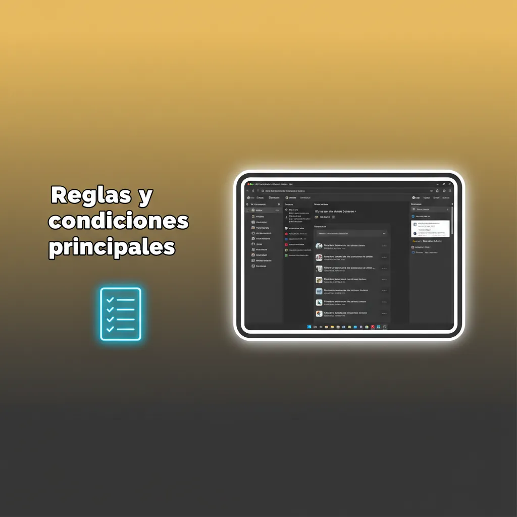 Reglas y condiciones: +18, cuenta única, KYC, requisitos de apuesta, pagos a tu nombre, límites y fair play.