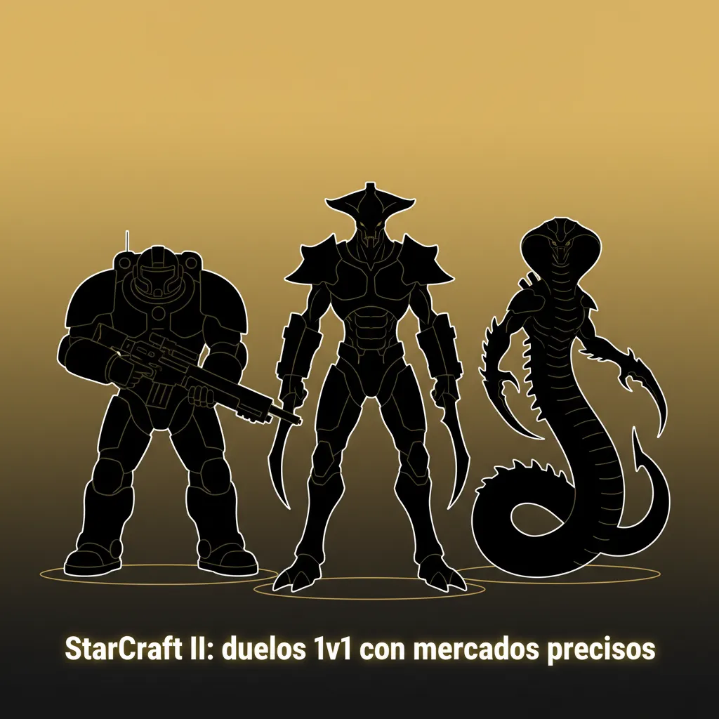 Banner de StarCraft II 1v1 con mercados de apuestas y logos de IEM Katowice, GSL, DreamHack, TSL y ESL.