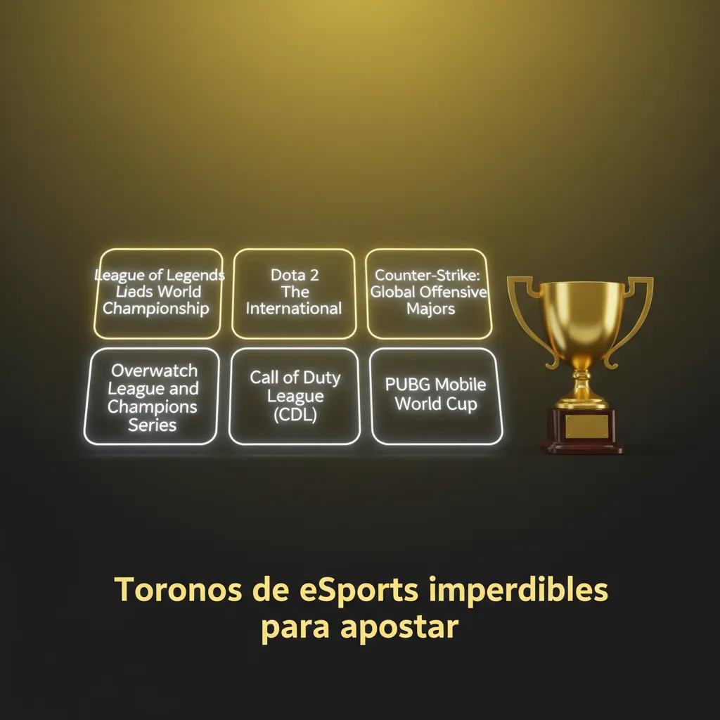 Tabla de torneos de eSports para apostar: Dota 2, CS2, LoL, Valorant, SC2, R6, MLBB con principales torneos.