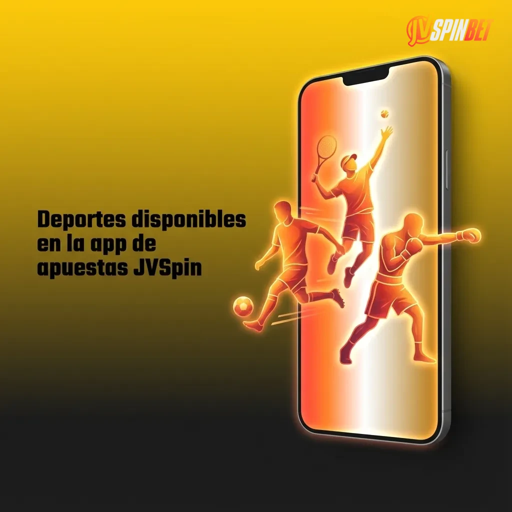 Listado de deportes en la app JVSpin: fútbol, tenis, básquet, vóley, MMA, hockey, rugby, motor y eSports.