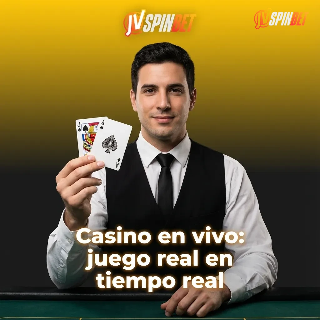 Interfaz de casino en vivo con crupier real, ruleta, blackjack, baccarat, póker y game shows; chat y selección de límites.