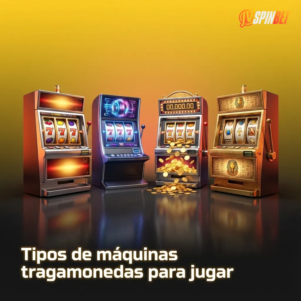 Banner con tipos de tragamonedas: clásicas 3 carretes, video, Megaways, jackpots progresivos, Hold & Win y compra de bono.