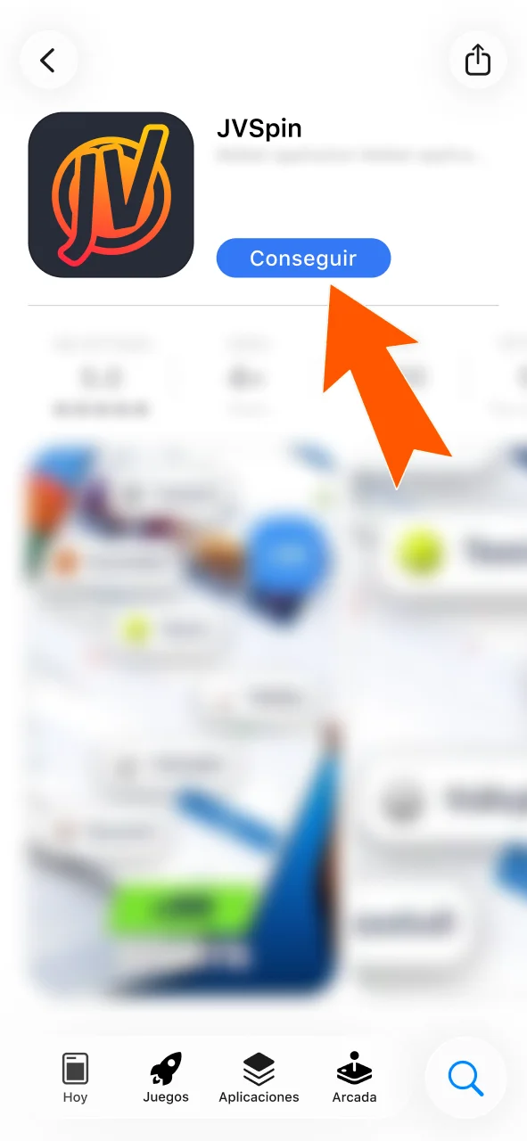 Confirmá la instalación de JVSpin desde App Store o perfil verificado.