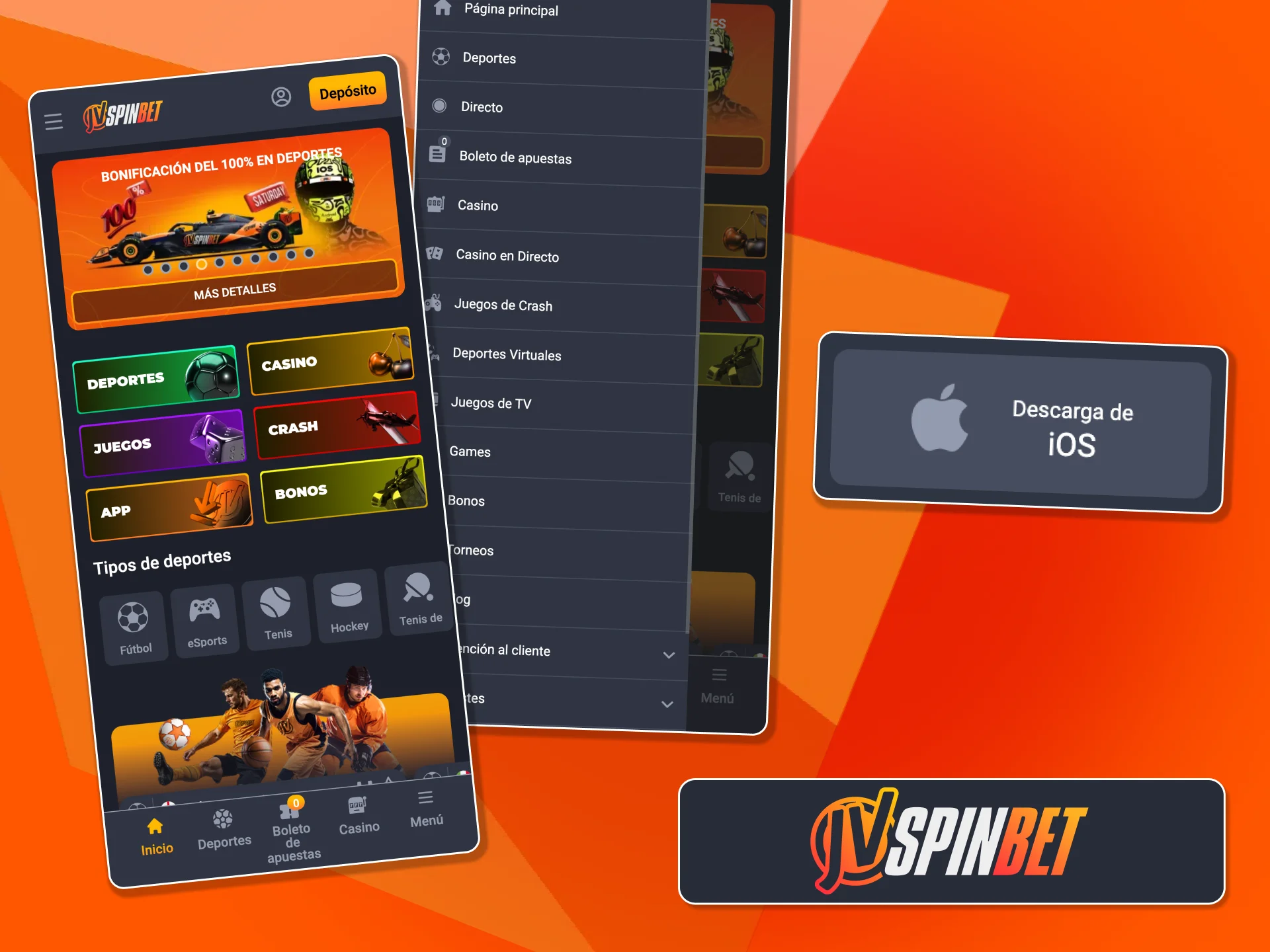 Usá la app iOS de JVSpin en iPhone y iPad y jugá cuando quieras.