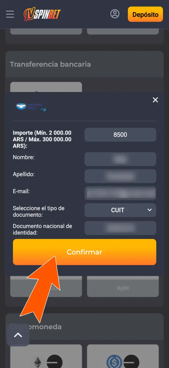Depositá en ARS fácil y seguro en JVSpin.
