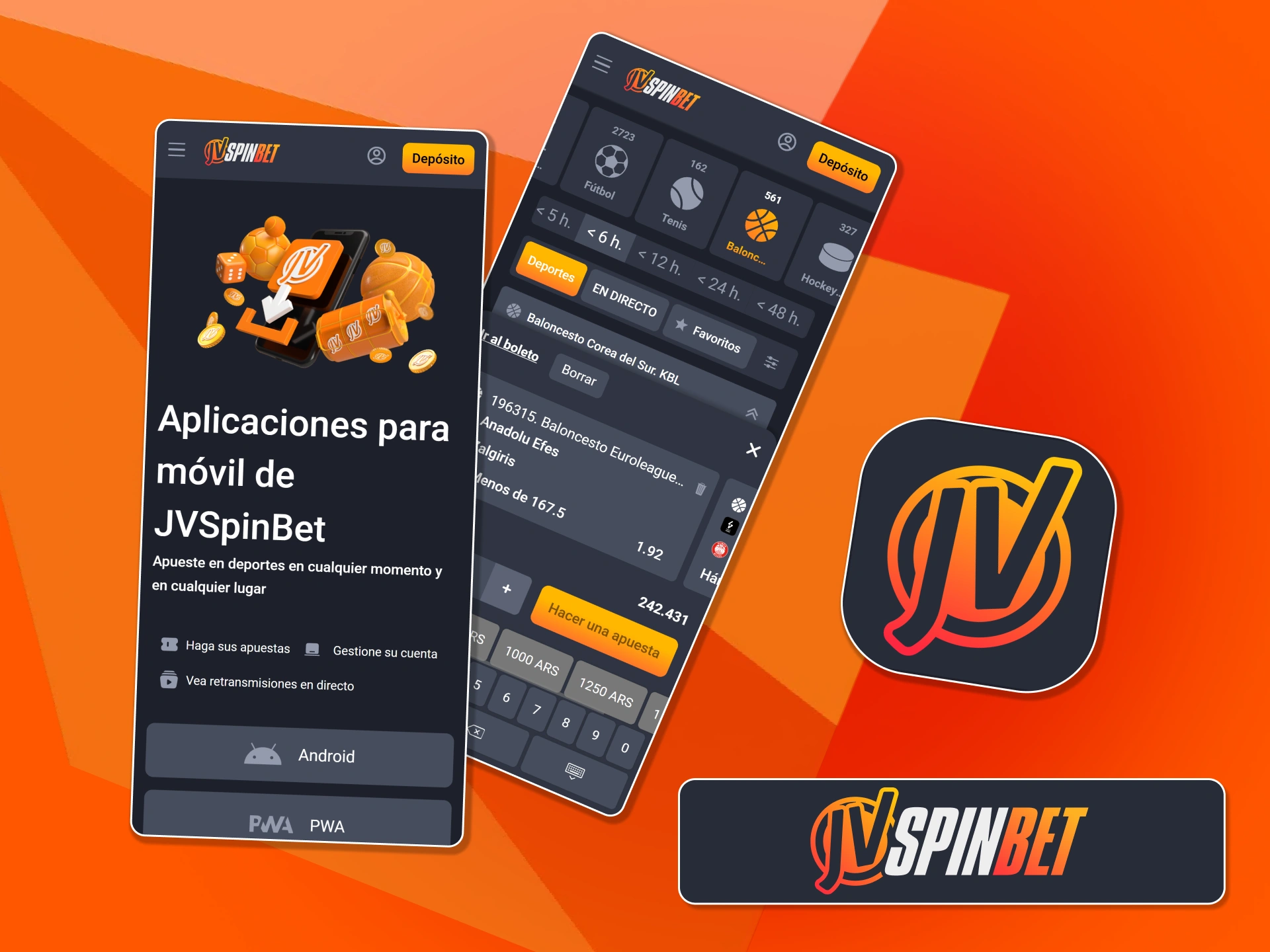 Descarga la aplicación móvil de JVSpin para apostar en baloncesto en cualquier lugar.