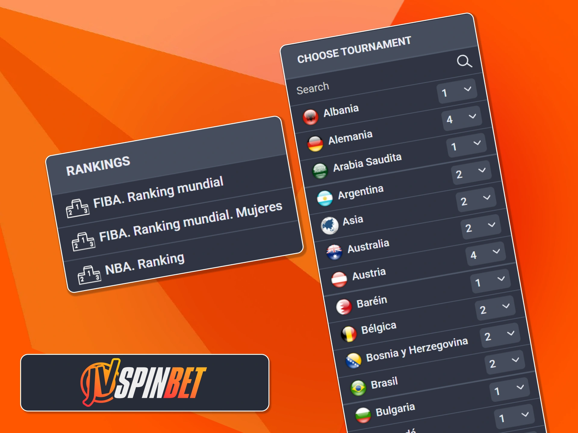 Consulta los rankings de la FIBA y la NBA para elegir los mejores torneos en JVSpin.