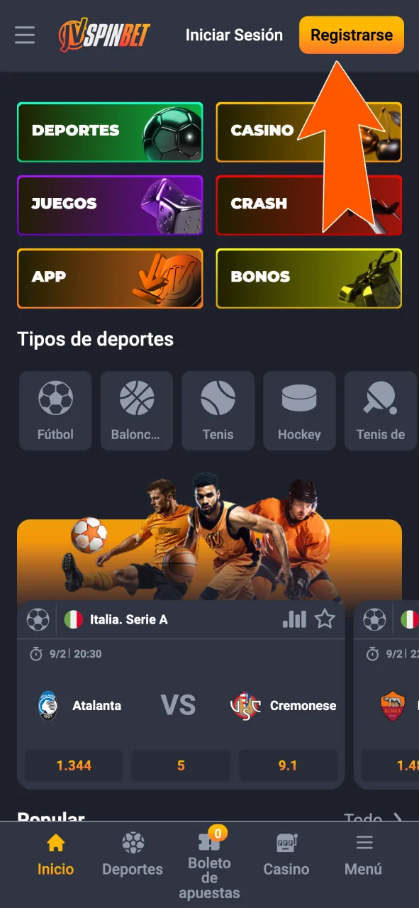 Registrate en JVSpin y creá tu cuenta en pocos pasos.