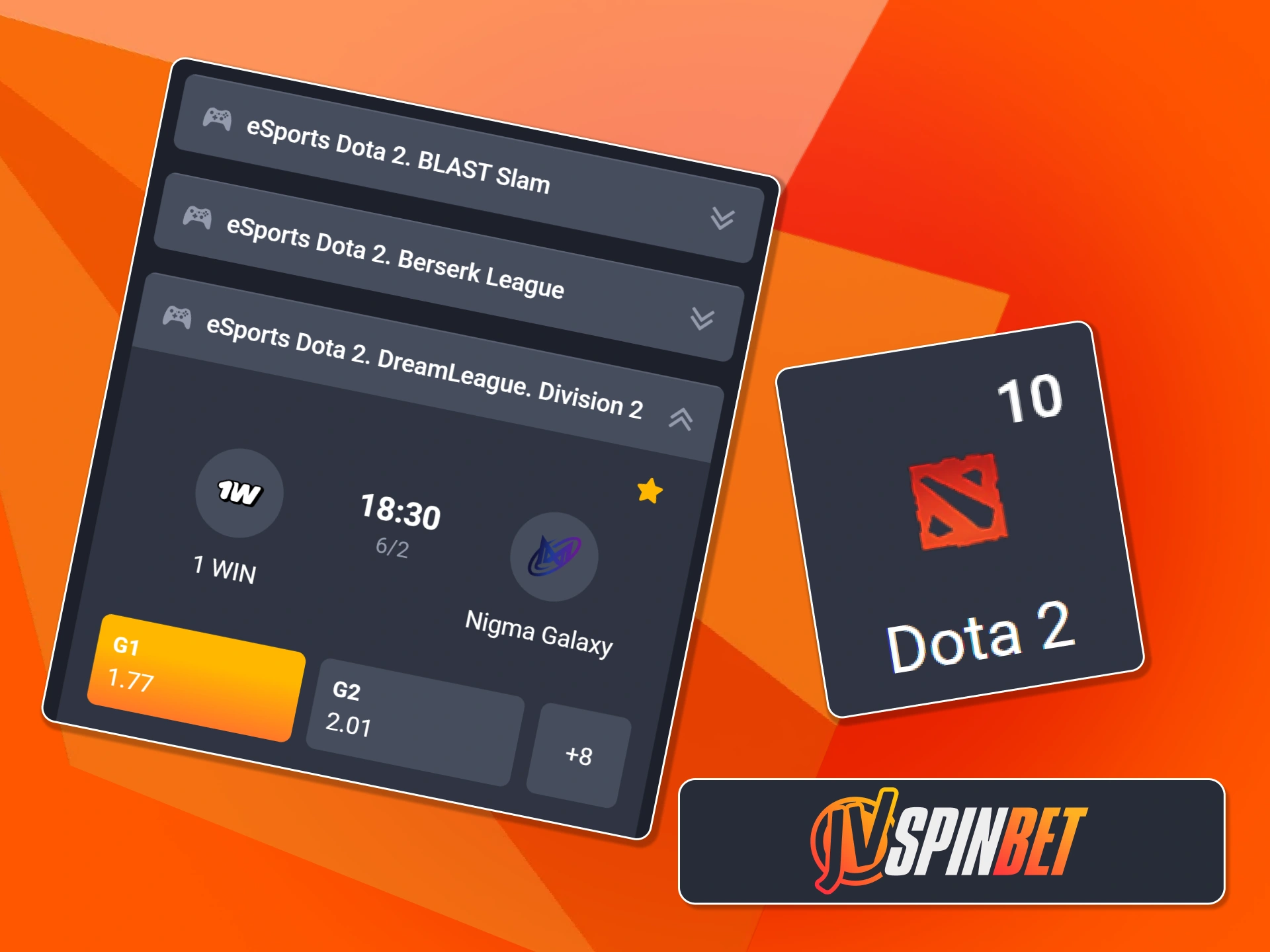 Apuesta en los torneos más importantes de Dota 2 con las mejores cuotas en JVSpin.