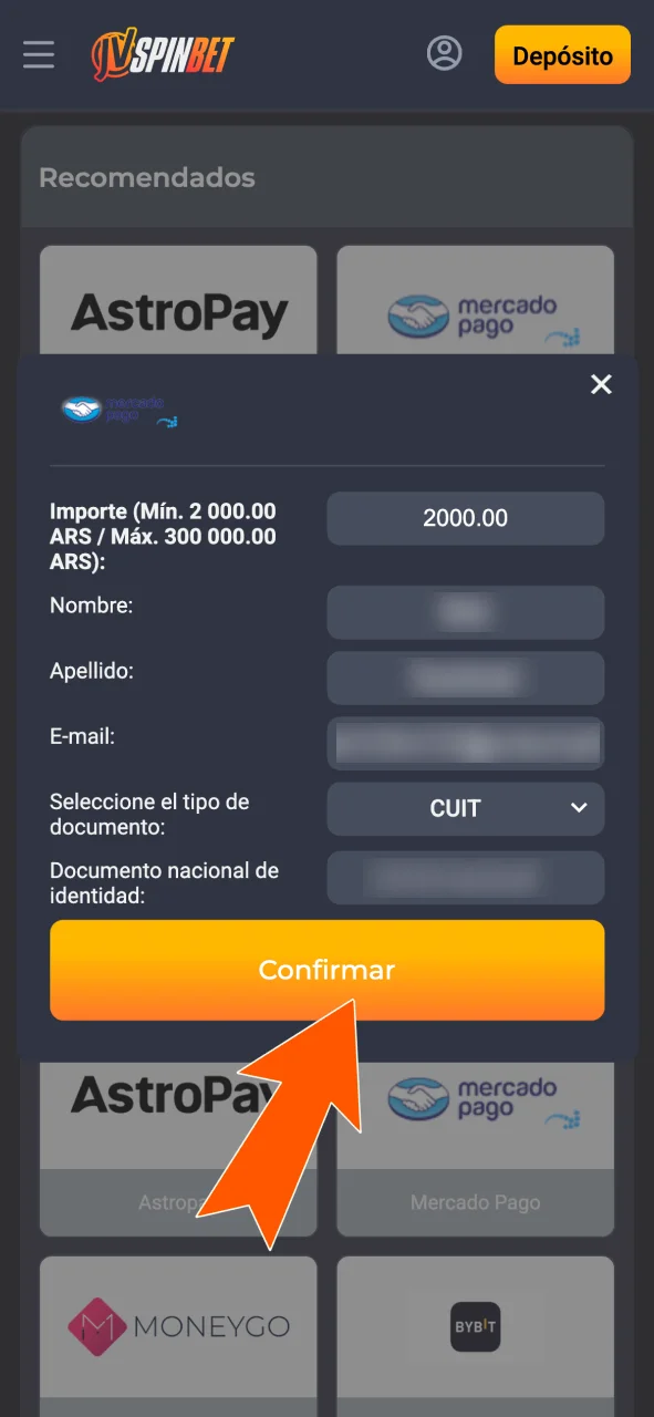 Finalizá la operación y empezá a jugar en JVSpin.