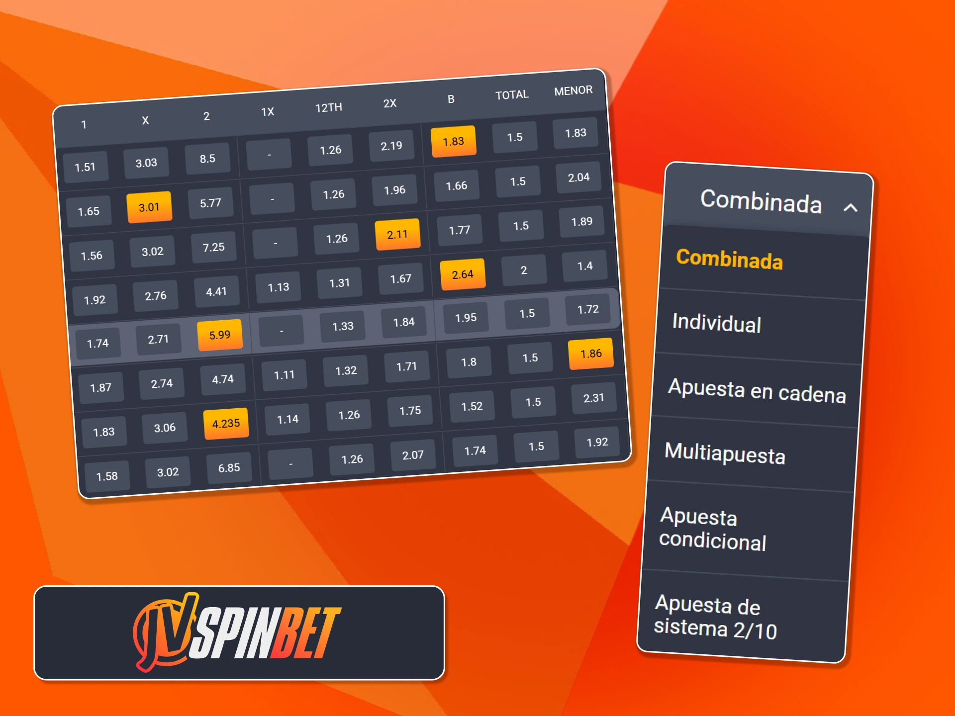 Personaliza tu estrategia con apuestas combinadas y de sistema en JVSpin.