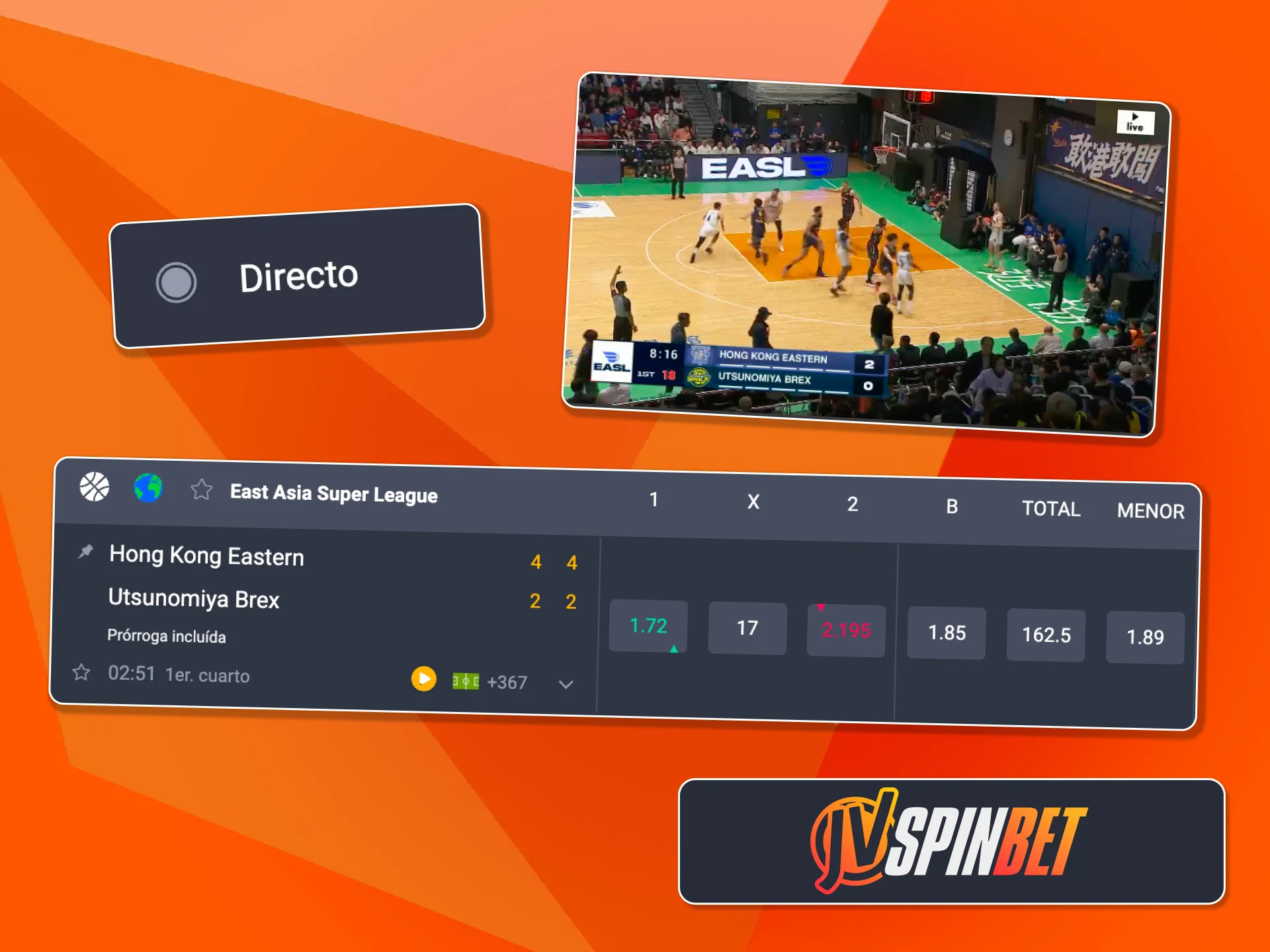 Apostá en vivo en JVSpin y reaccioná a cada momento del partido.