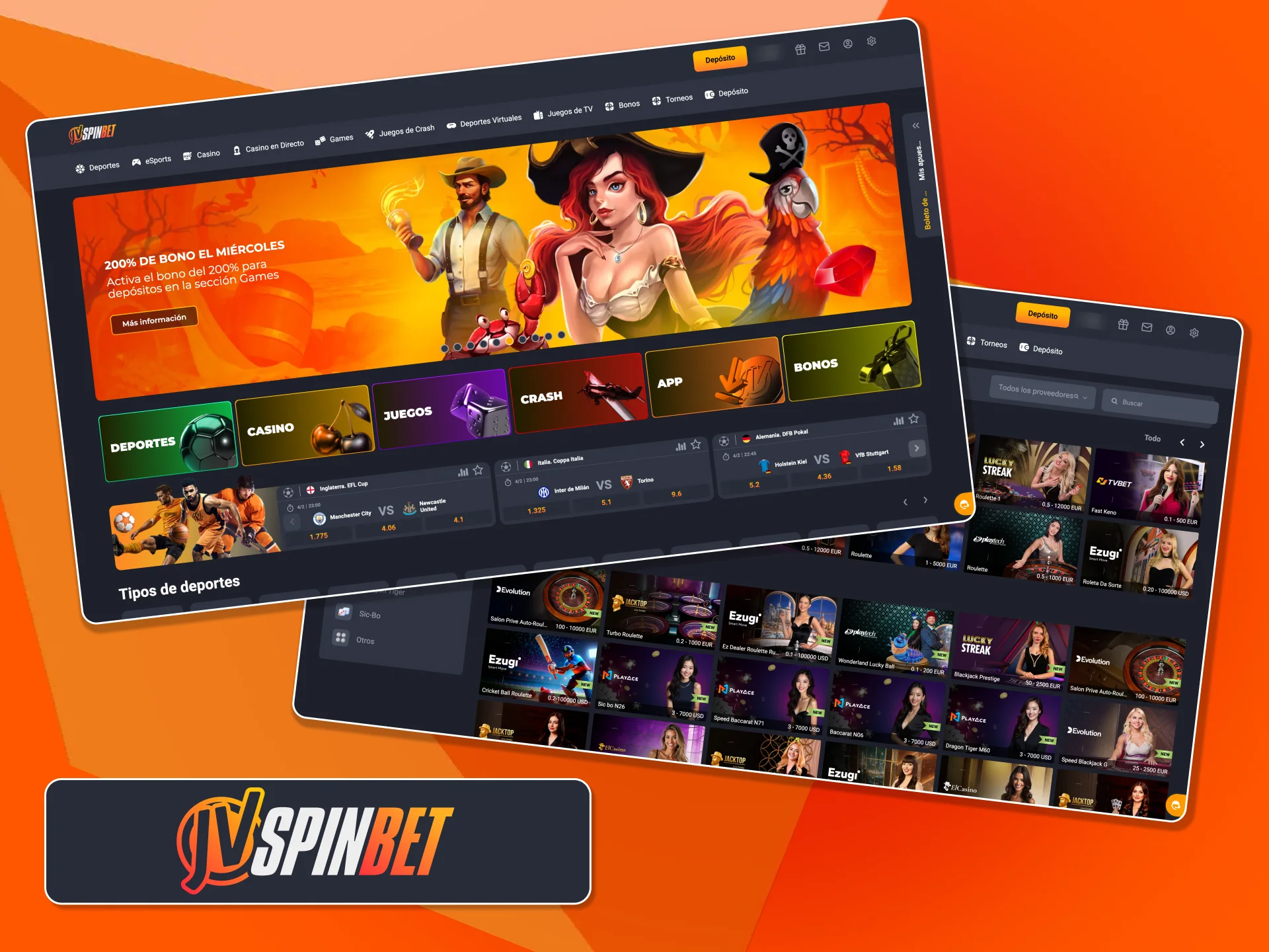 Jugá en JVSpin desde PC con navegador en Windows y macOS.