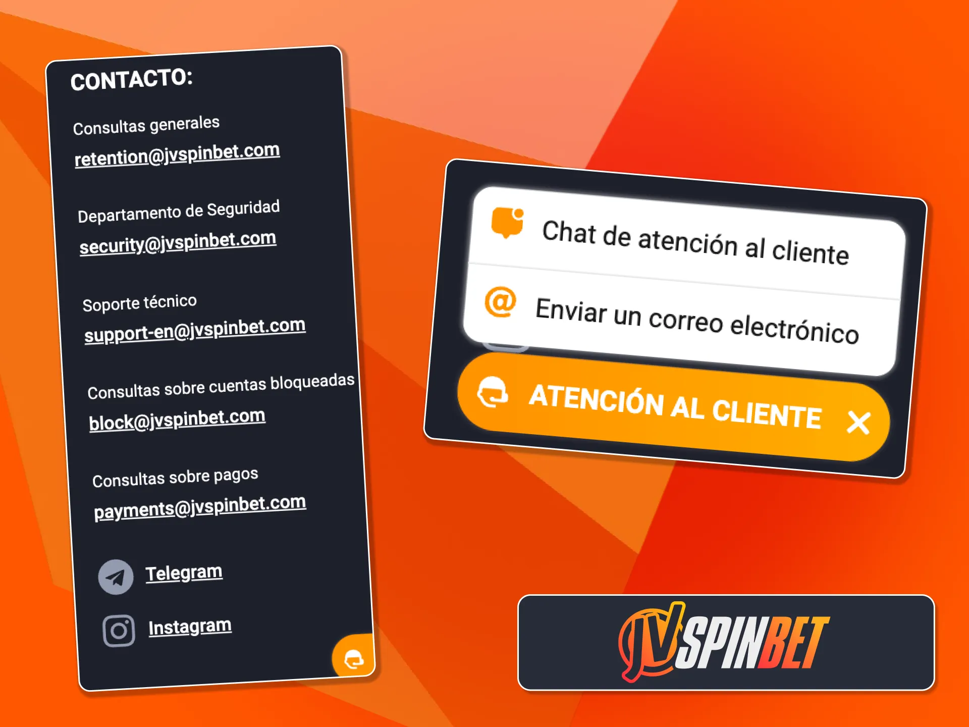 Contactá soporte en JVSpin y resolvé dudas rápido en español.