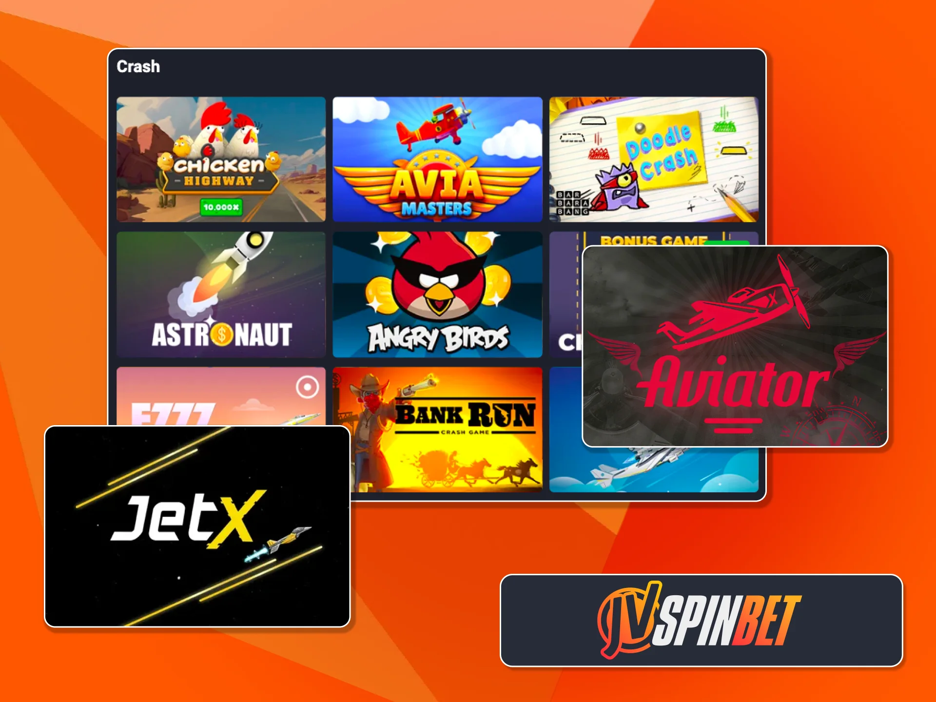 Disfrutá Crash Games en JVSpin con ritmo rápido.