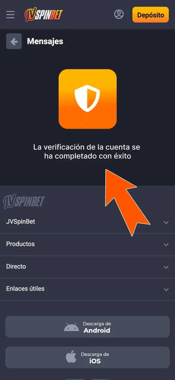 Confirmá aprobación en JVSpin cuando llegue el email.