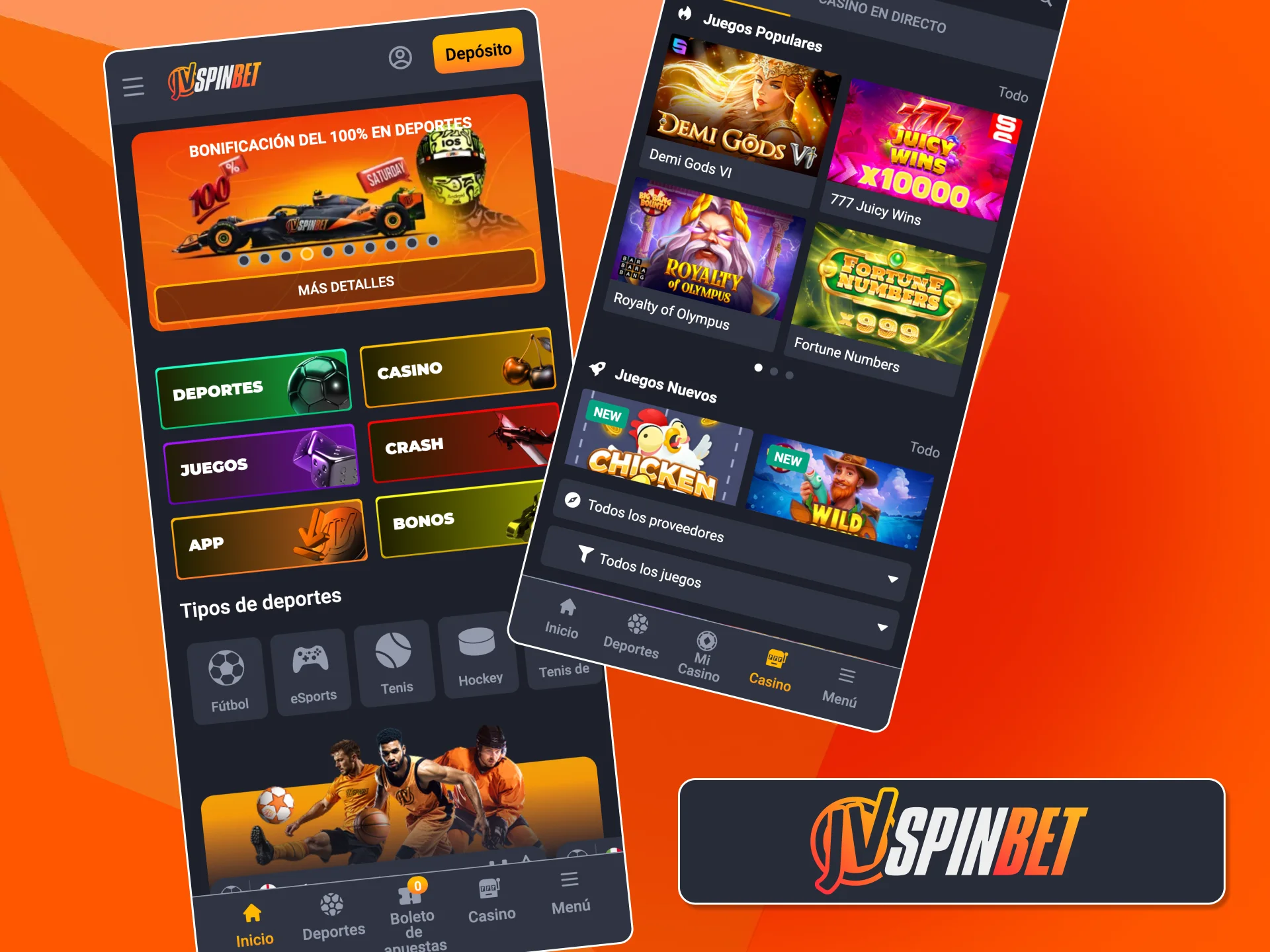 Usá la versión móvil de JVSpin y apostá sin instalar apps.