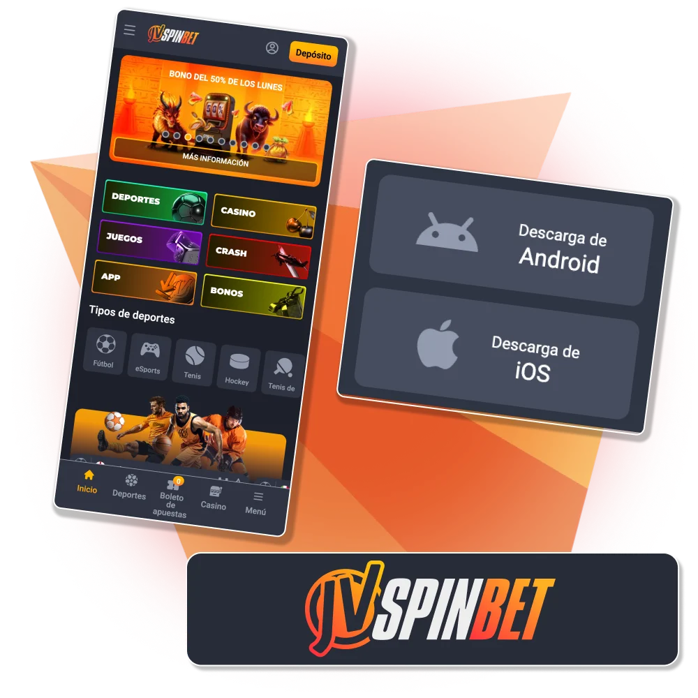 Descargá la app de JVSpin y apostá desde tu celular cuando quieras.