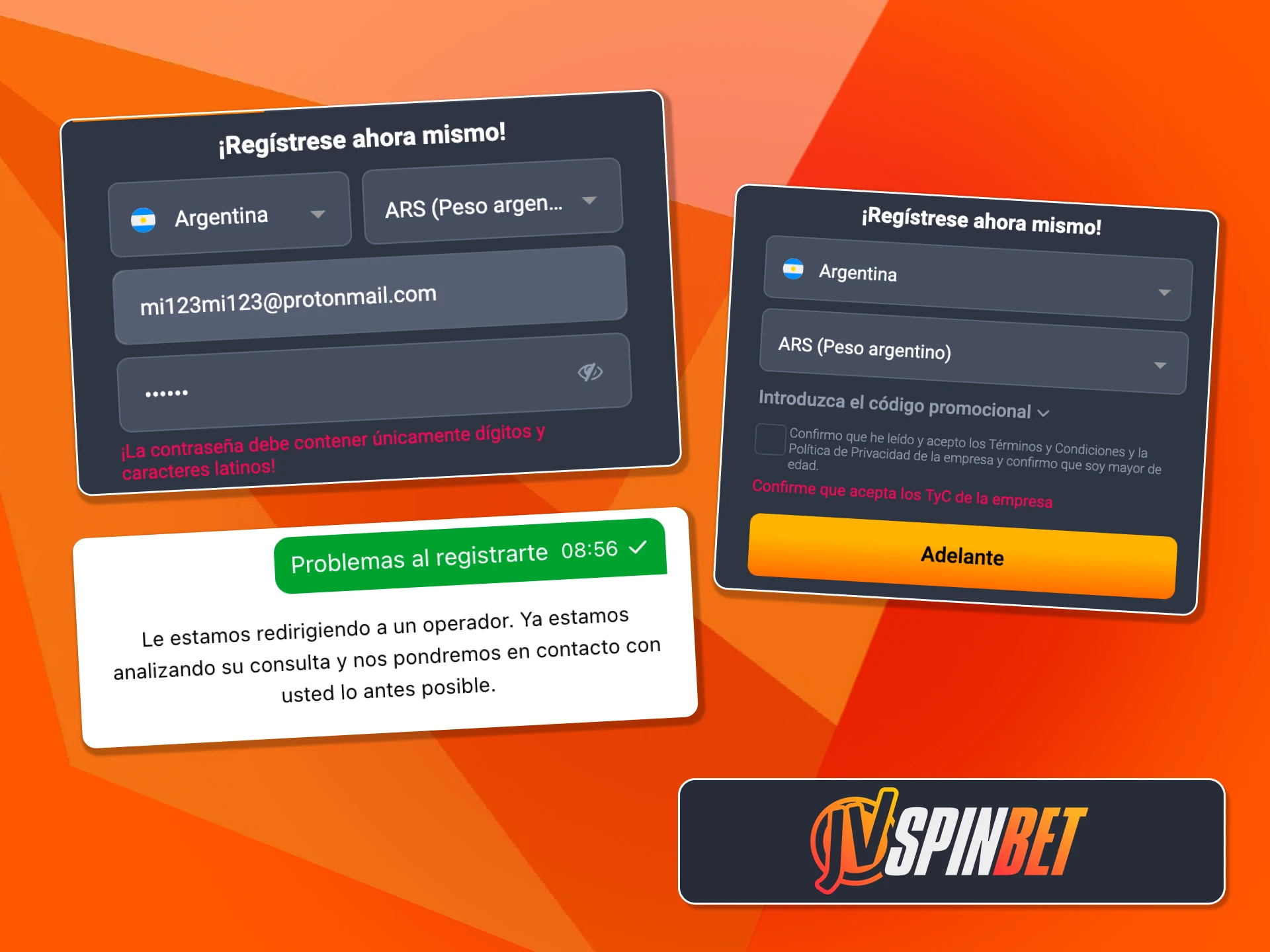 Corregí datos y completá el alta en JVSpin.