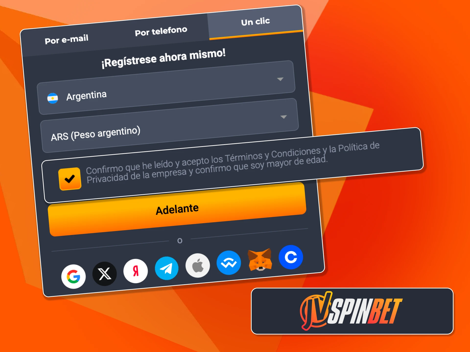 Registrate en JVSpin cumpliendo requisitos claros y seguros.
