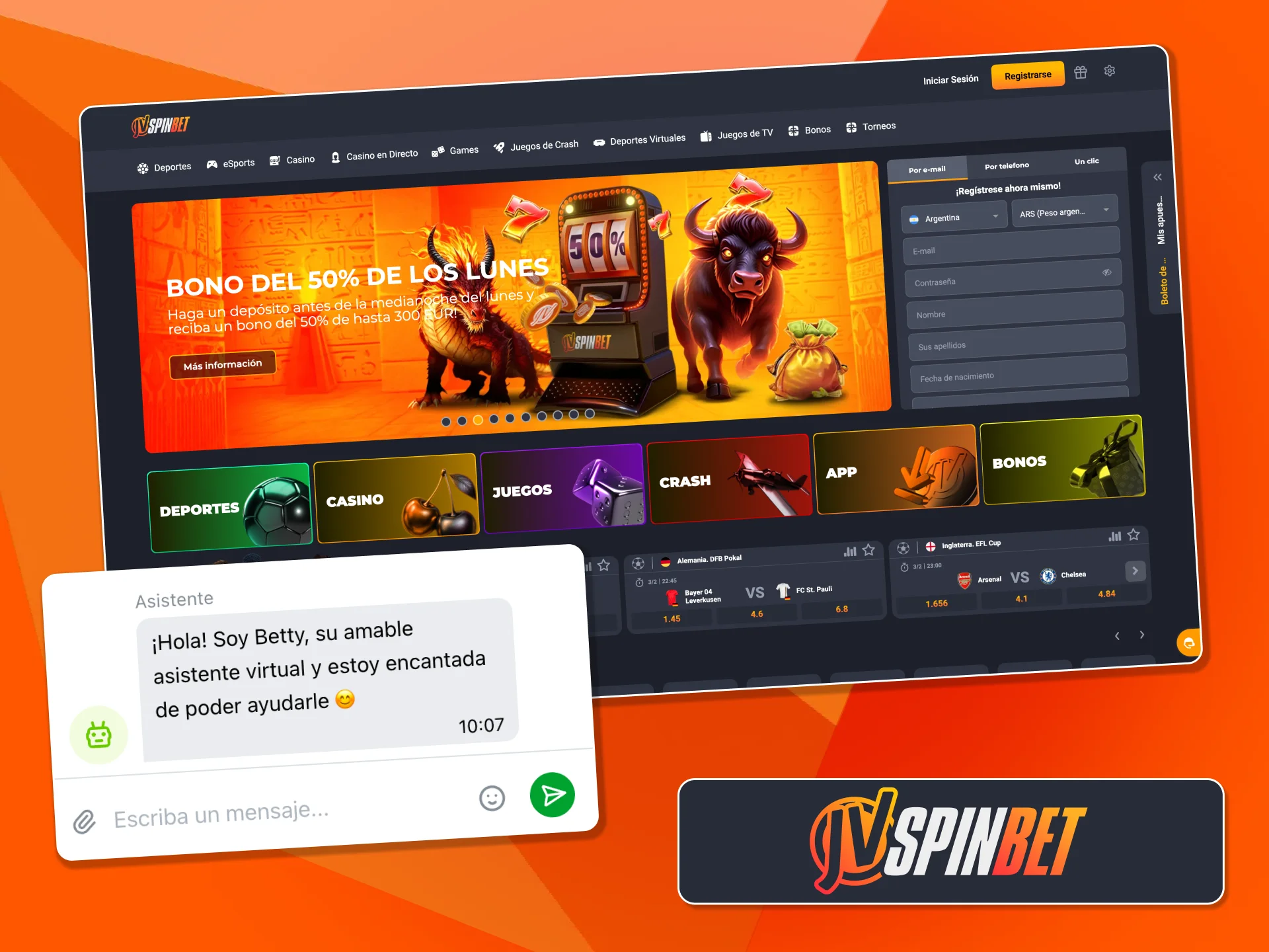 JVSpin no ofrece teléfono de ayuda, usá chat o correo.