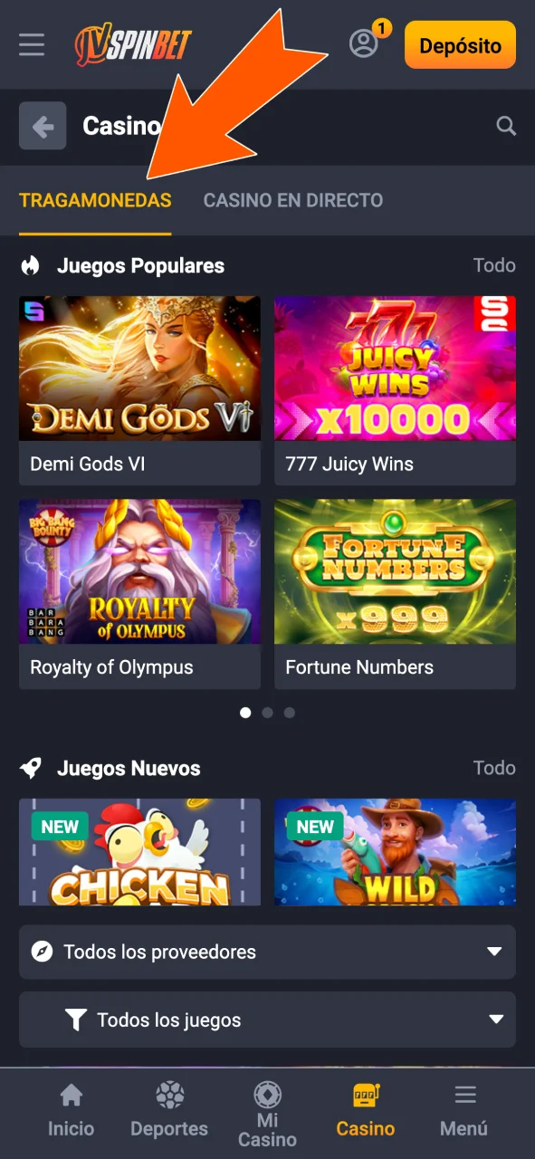 Abrí el lobby de tragamonedas y descubrí juegos en JVSpin.